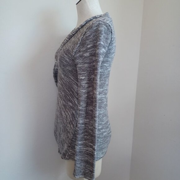 Free People Sweater Gotham Faux Wrap Surplice Gray V Neck Pullover Womens Medium - Picture 8 of 14